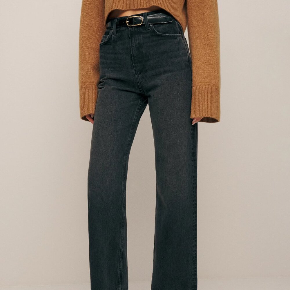 Reformation Wilder high rise cropped wide Jean in Trinity